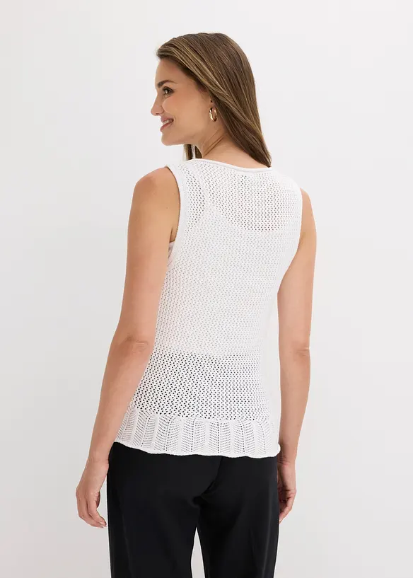 Strikket vest i bomull, bonprix