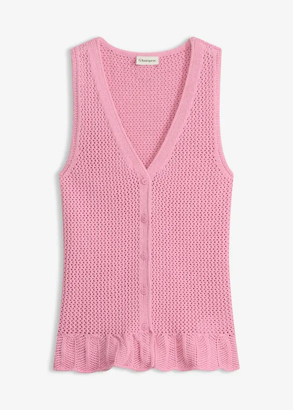 Strikket vest i bomull, bonprix