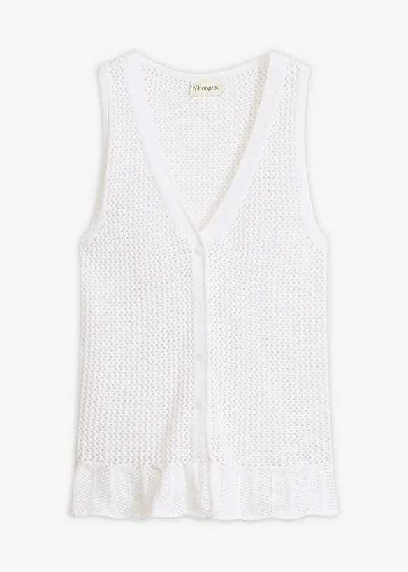 Strikket vest i bomull, bonprix