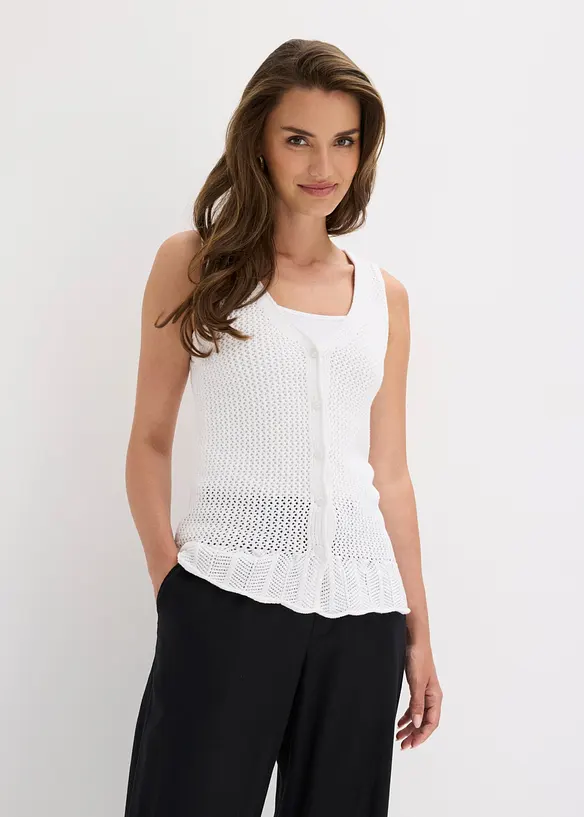Strikket vest i bomull, bonprix