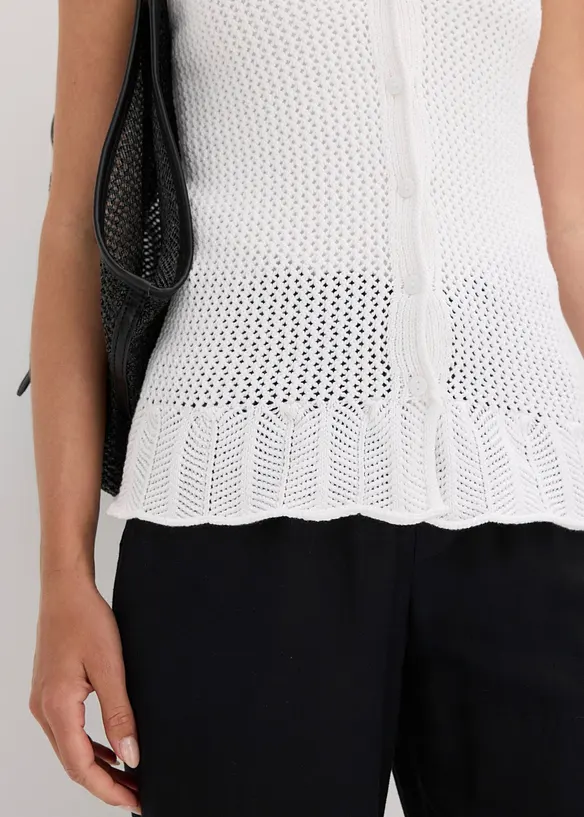 Strikket vest i bomull, bonprix