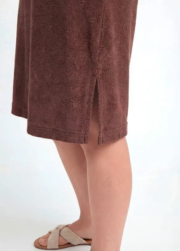 Knelang frott&eacute;kjole med krage, bonprix