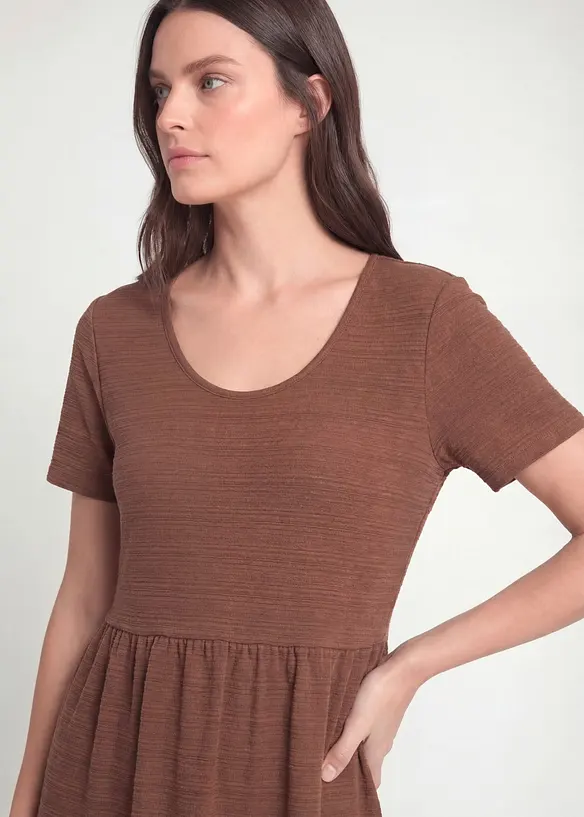 Jerseykjole i viskoseblanding med strukturm&oslash;nster, bonprix