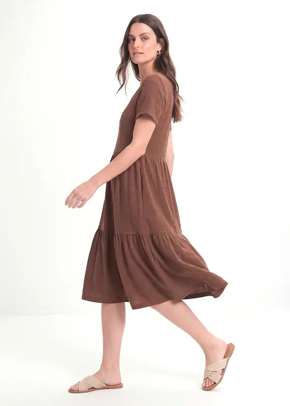 Jerseykjole i viskoseblanding med strukturm&oslash;nster, bonprix