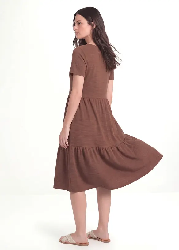 Jerseykjole i viskoseblanding med strukturm&oslash;nster, bonprix