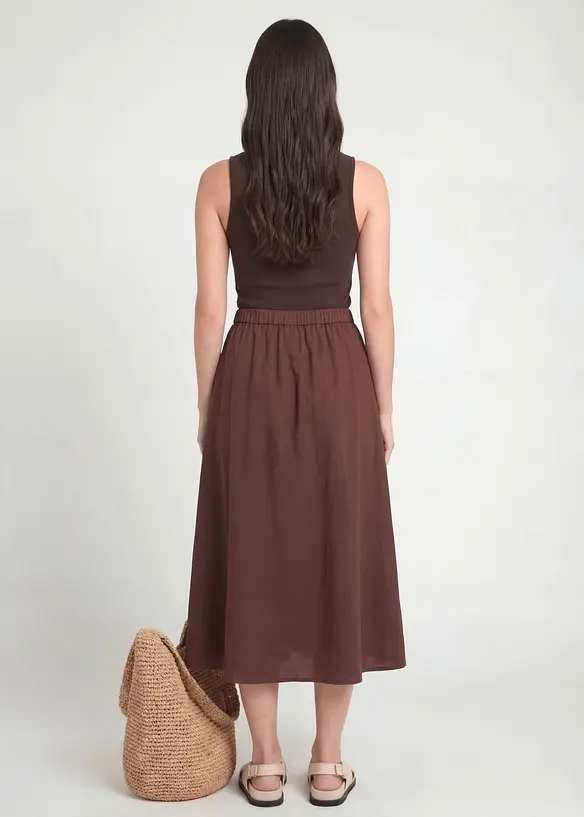 Midiskj&oslash;rt i linblanding, bonprix