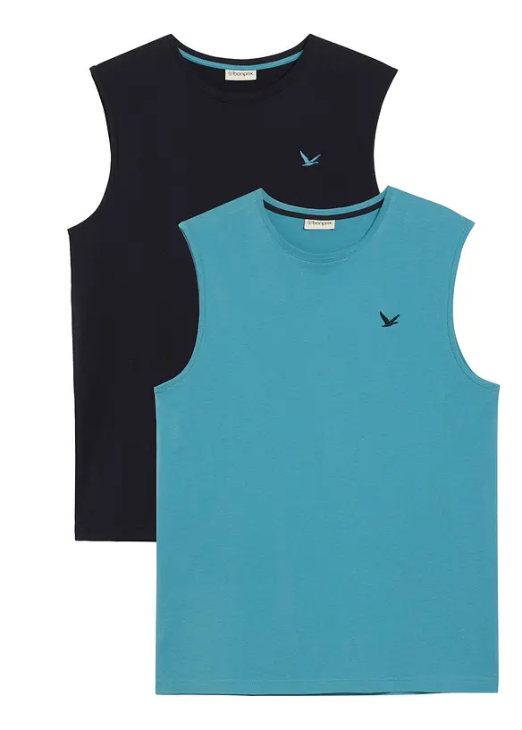 Singlet i 100% &oslash;kologisk bomull (2-pack), bonprix