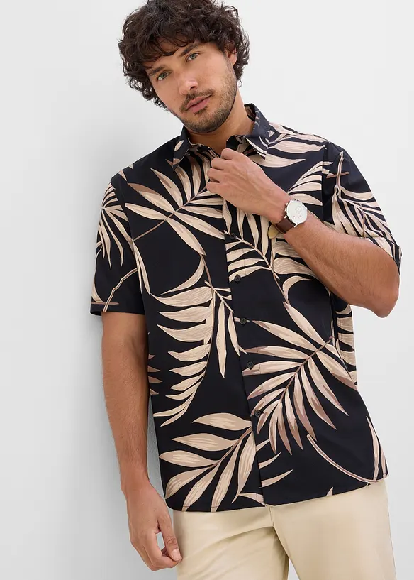 Kortermet skjorte i &oslash;kologisk bomull, bonprix