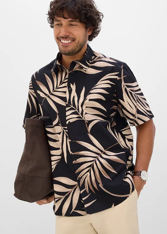 Kortermet skjorte i &oslash;kologisk bomull, bonprix