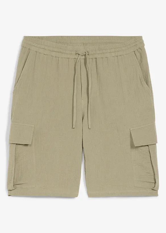 Regular Fit bermudashorts av luftig musselin, bonprix