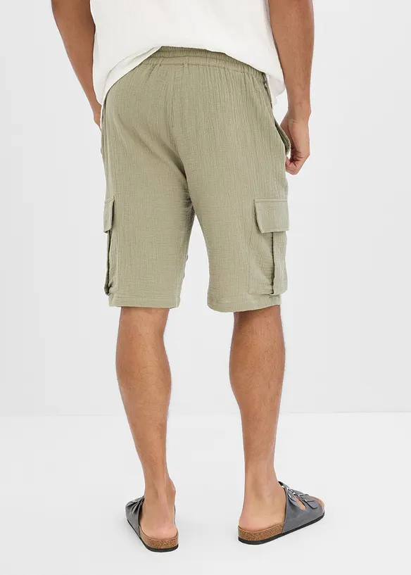 Regular Fit bermudashorts av luftig musselin, bonprix