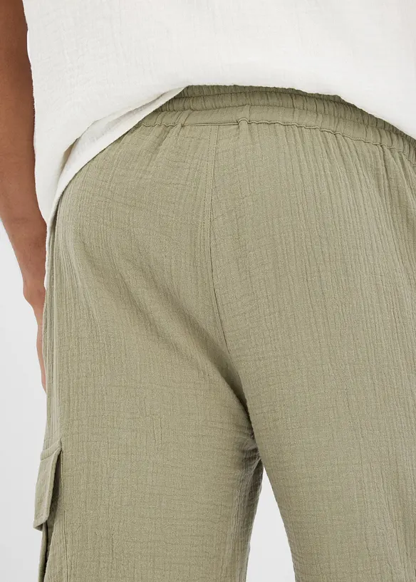 Regular Fit bermudashorts av luftig musselin, bonprix