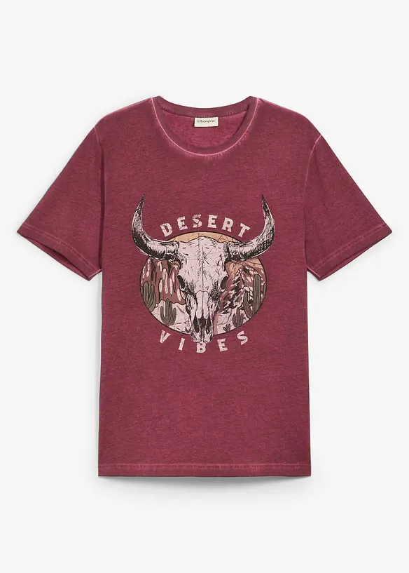 T-skjorte i 100% &oslash;kologisk bomull og vasket look, bonprix