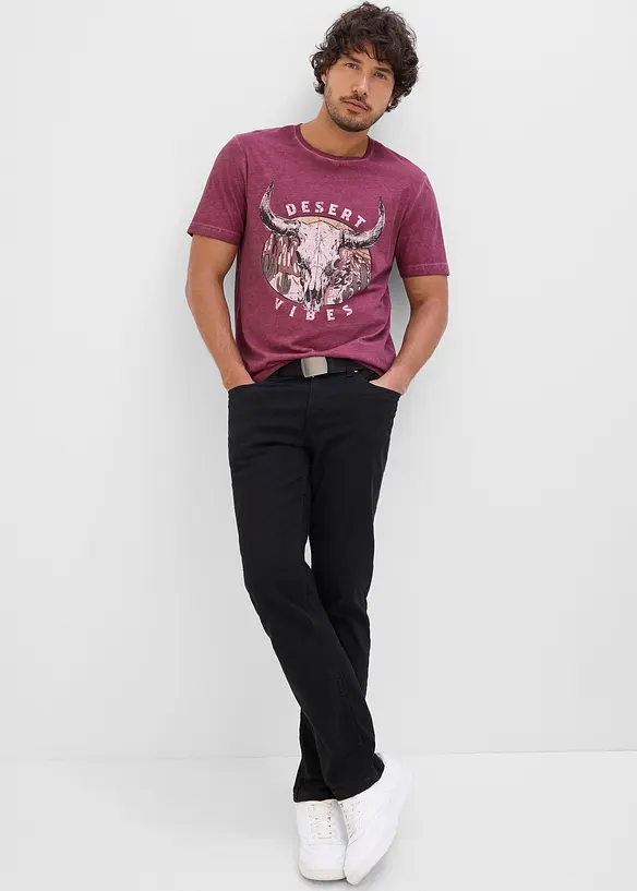 T-skjorte i 100% &oslash;kologisk bomull og vasket look, bonprix