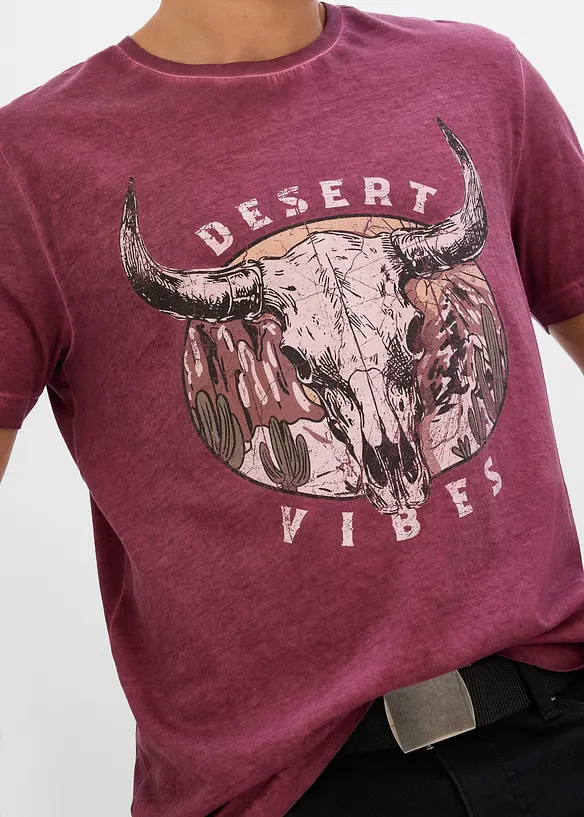 T-skjorte i 100% &oslash;kologisk bomull og vasket look, bonprix