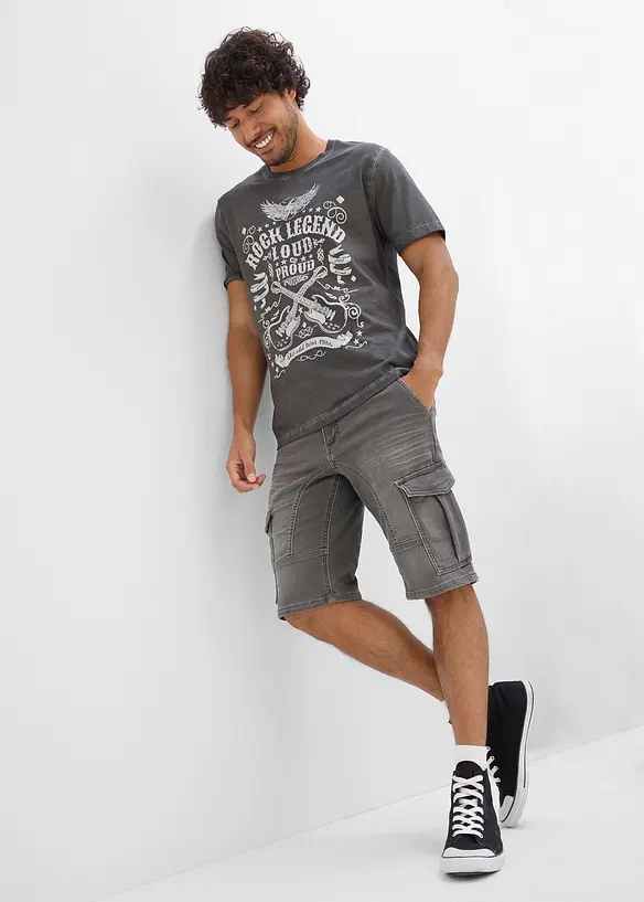 T-skjorte i 100% &oslash;kologisk bomull og vasket look, bonprix