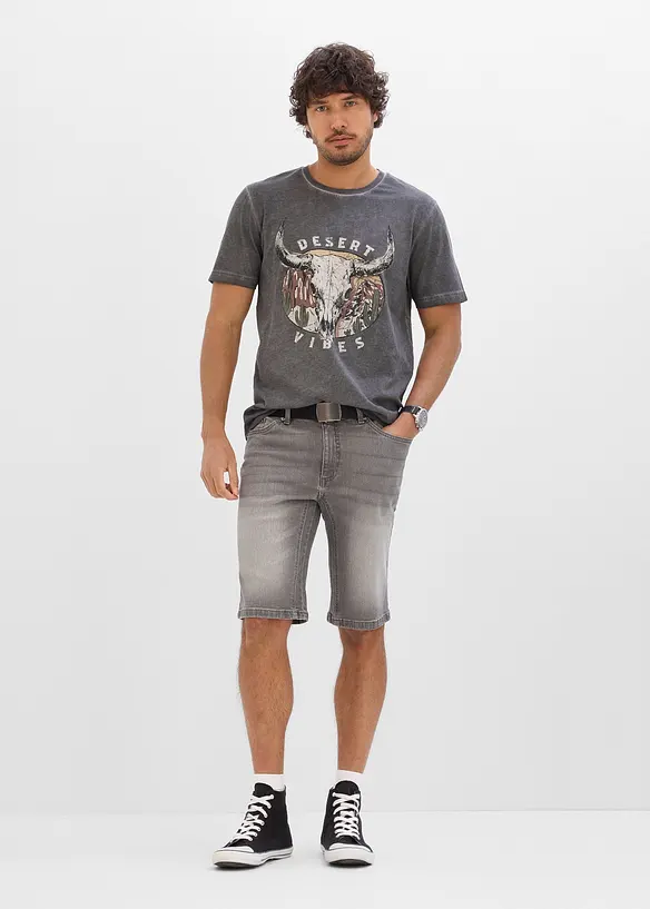 T-skjorte i 100% &oslash;kologisk bomull og vasket look, bonprix