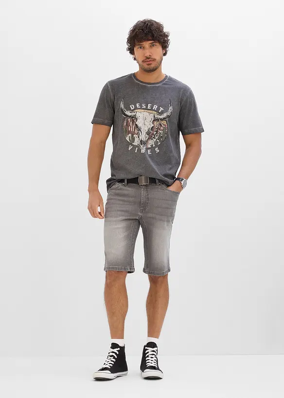 T-skjorte i 100% &oslash;kologisk bomull og vasket look, bonprix
