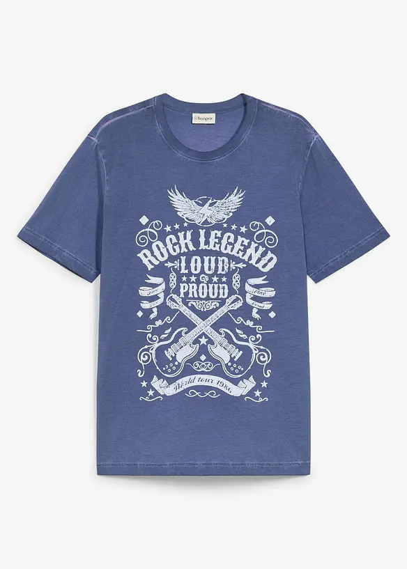 T-skjorte i 100% &oslash;kologisk bomull og vasket look, bonprix