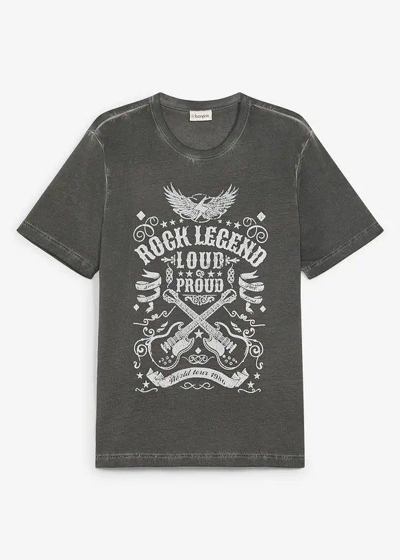 T-skjorte i 100% &oslash;kologisk bomull og vasket look, bonprix