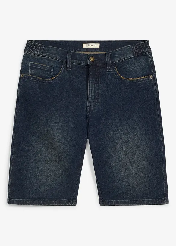 Lang bermudashorts i denim med stretchlinning, Relaxed fit, bonprix