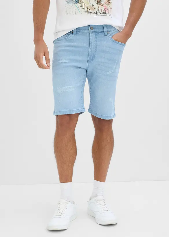 Bermudashorts i denim med stretchlinning, Regular fit, bonprix