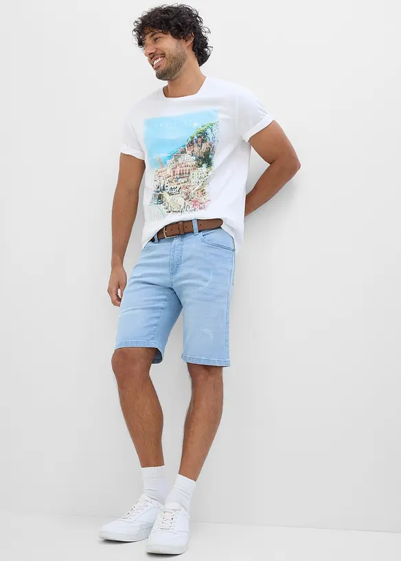 Bermudashorts i denim med stretchlinning, Regular fit, bonprix