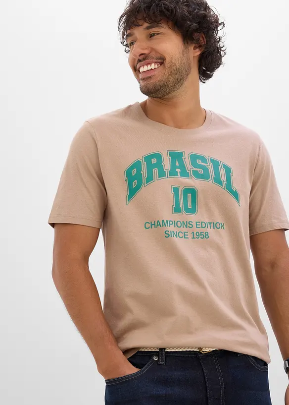 T-skjorte i 100% bomull med Brasil-trykk, bonprix