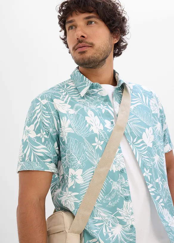 Kortermet skjorte i 100% &oslash;kologisk bomull, bonprix