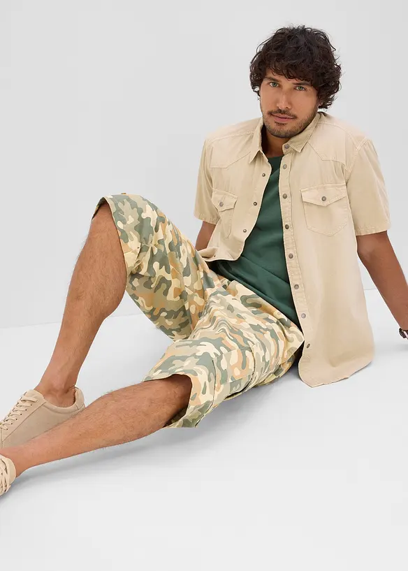 Cargo-bermudashorts i twill, Loose fit, bonprix