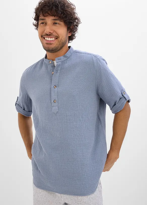 Kortermet skjorte av luftig musselin, bonprix