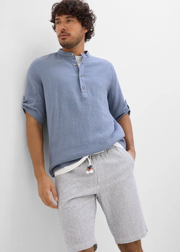 Kortermet skjorte av luftig musselin, bonprix