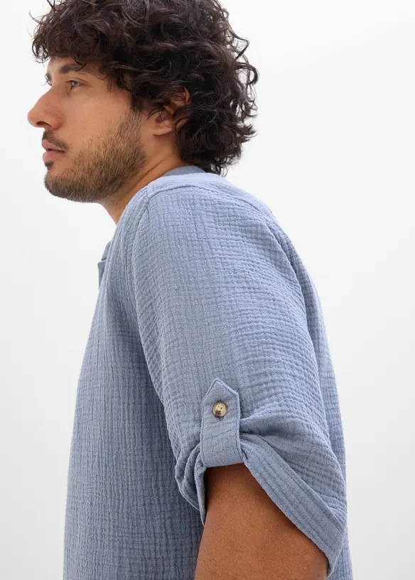 Kortermet skjorte av luftig musselin, bonprix