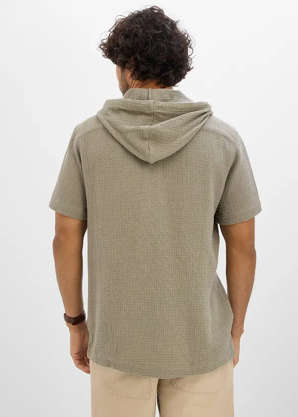 Kortermet skjorte i lett musselin, bonprix