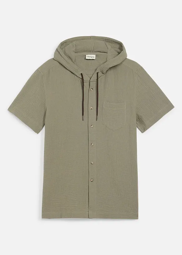 Kortermet skjorte i lett musselin, bonprix