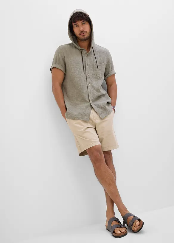 Kortermet skjorte i lett musselin, bonprix