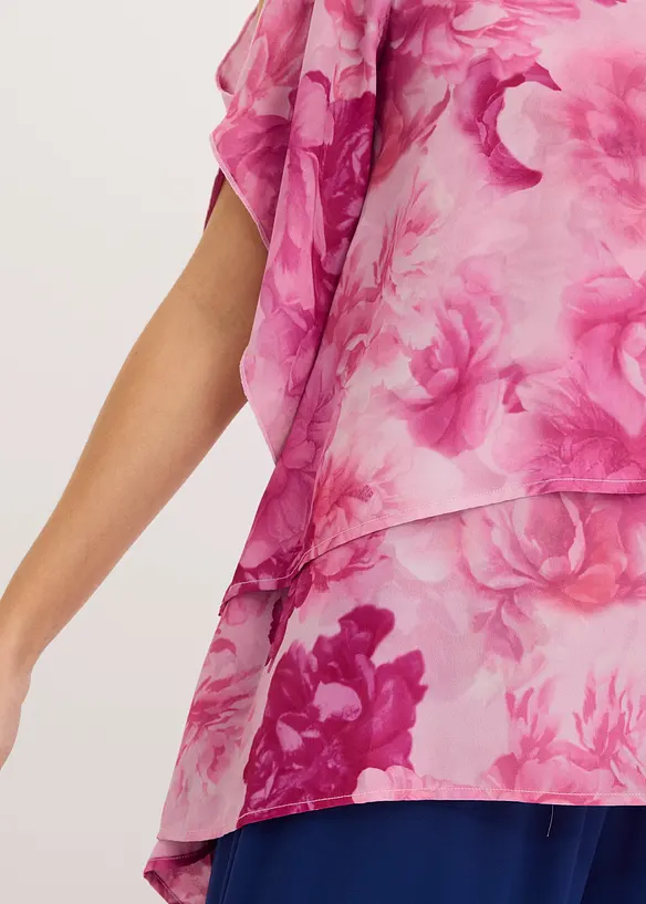 Bluse i lag p&aring; lag-modell med snipper i falden, bonprix