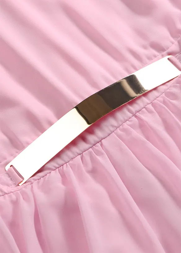 Chiffonkjole med krage og innfelling i midjen, bonprix