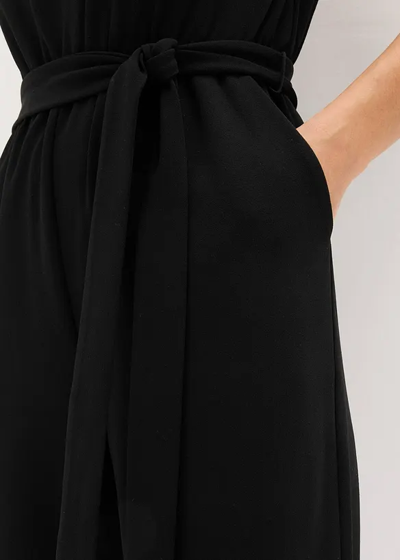 Jumpsuit i fin jersey med blonder, bonprix