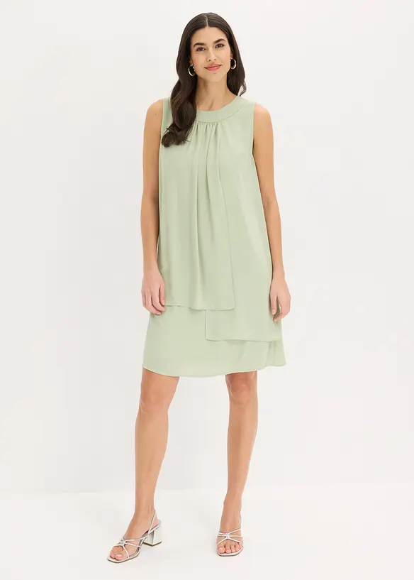 Chiffonkjole i lag-p&aring;-lag-stil, bonprix
