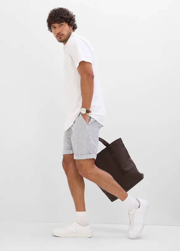 Kortermet skjorte i superstretch pik&eacute;, Slim fit, bonprix