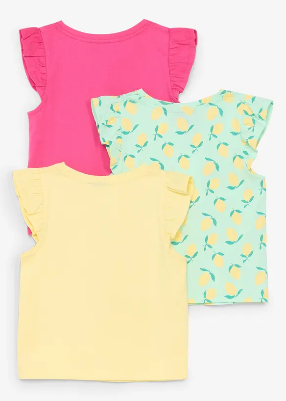 Topp i 100% &oslash;kologisk bomull (3-pack), bonprix
