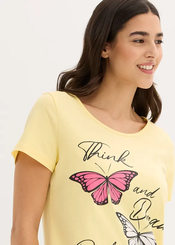 Kort nattkjole i 100% &oslash;kologisk bomull, bonprix