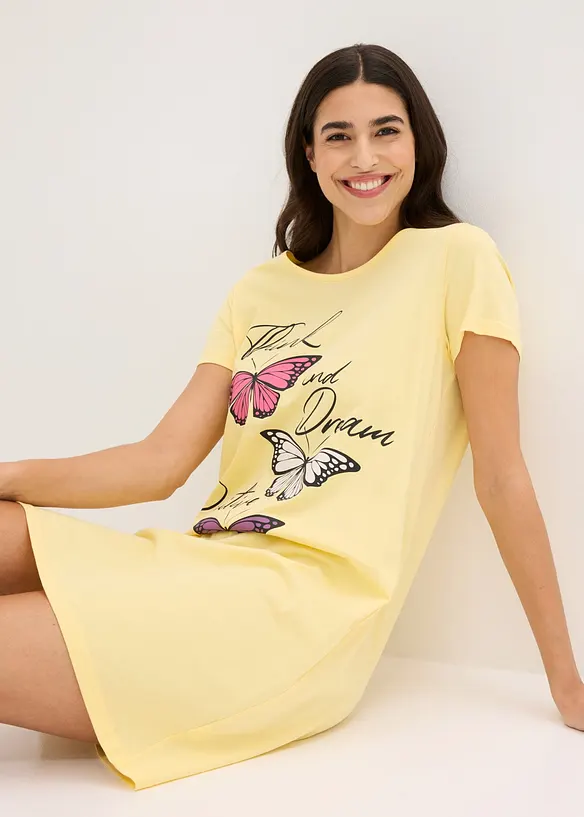 Kort nattkjole i 100% &oslash;kologisk bomull, bonprix