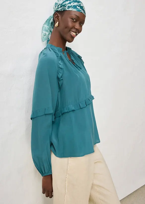 Tunika med silke, bonprix