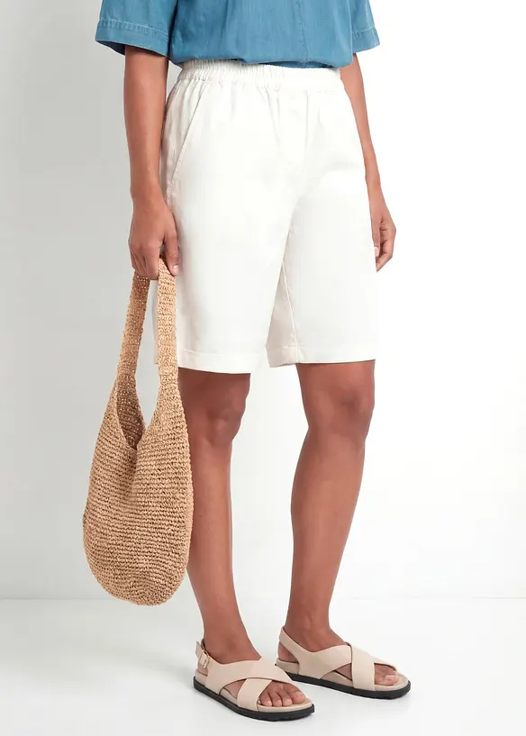 Bermudashorts i papertouch-materiale med bomull, bonprix