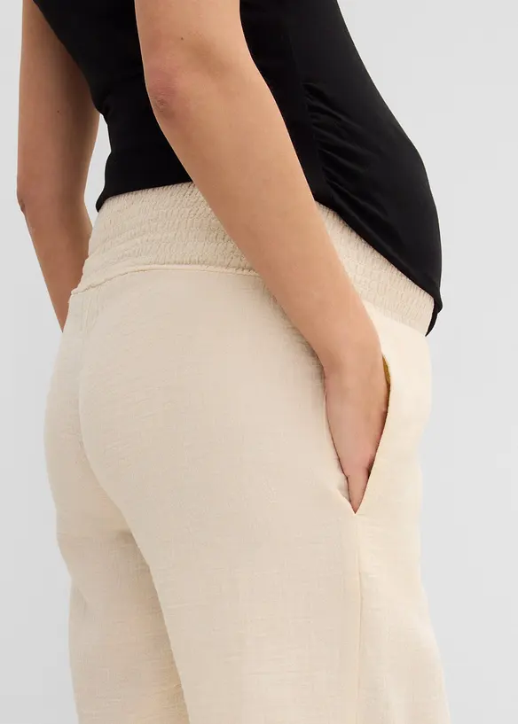 Mammashorts i 100% bomullsmusselin for graviditeten og tiden etterp&aring;, bonprix