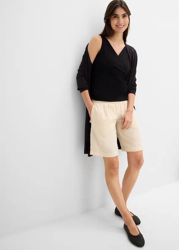 Mammashorts i 100% bomullsmusselin for graviditeten og tiden etterp&aring;, bonprix