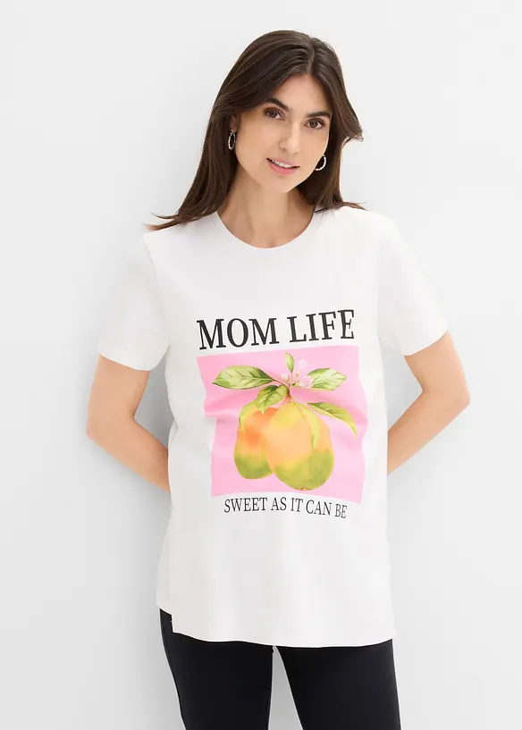 Mama topp i &oslash;kologisk bomull, oversized, bonprix