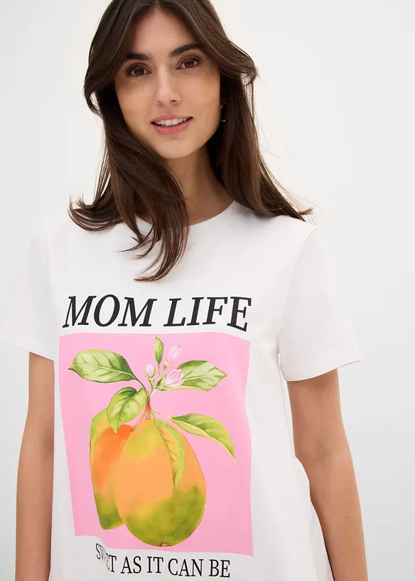 Mama topp i &oslash;kologisk bomull, oversized, bonprix